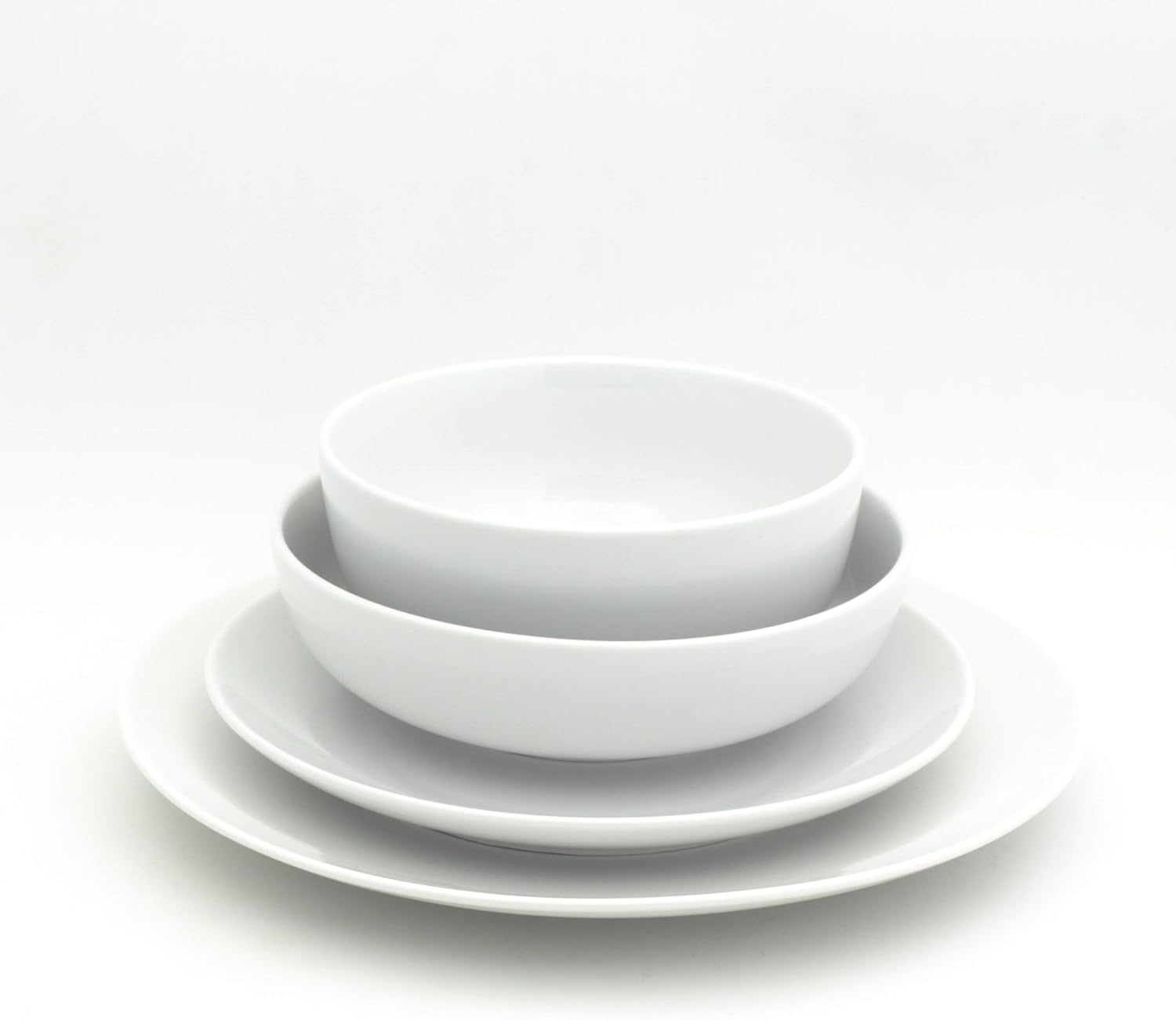 | Euro Ceramica Essential Collection Porcelain Dinnerware and Serveware, 16 Piece Set, Service for 4, Classic White: Dinnerware Sets