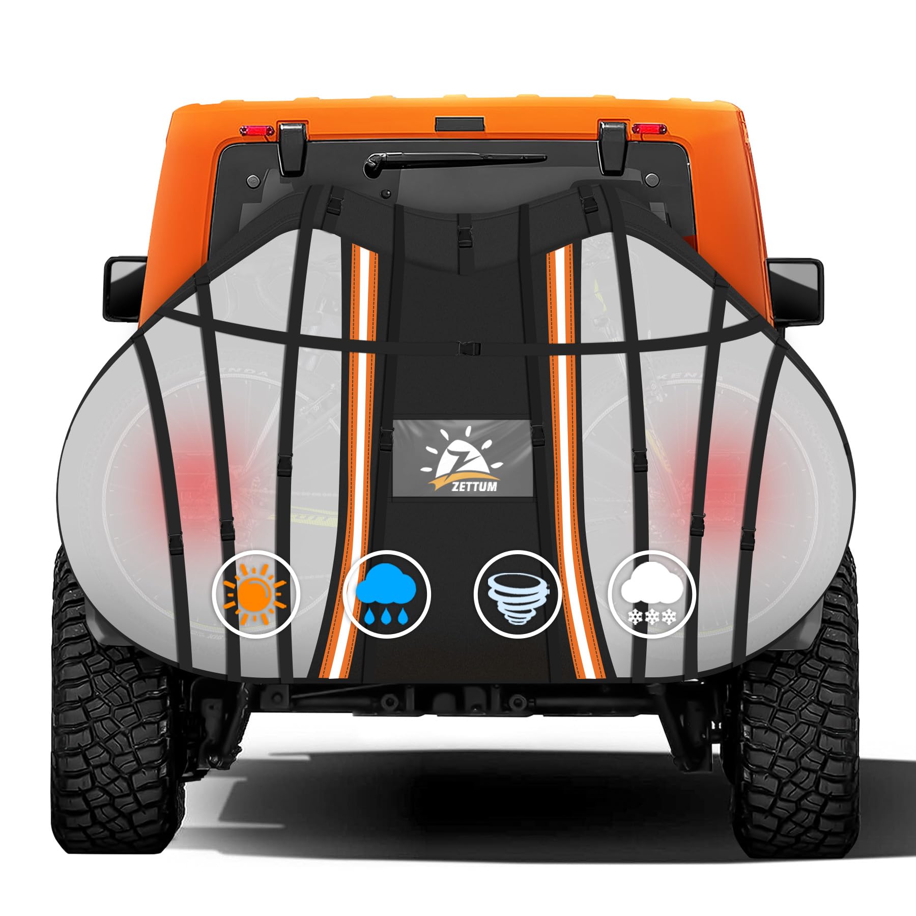 Zettum Bike Cover for Transport 1 Bike - 600D Travel Bike Covers for Bikes on Rear Bike Rack Waterproof & Heavy Duty, Outdoor Full Bicycle Rack Cover for Single Bikes on Car Hitch (Clear) Image