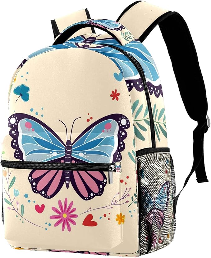Butterflies Flowers School Backpack Book Bag Travel Daypack for Men Women Amazon.co.uk Luggage