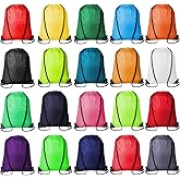Kuhome 20Pcs Drawstring Backpacks Bulk String Bag Cinch Sack Pack Storage Knapsack Polyester Gift Bags Sports Drawstring Bags for Trip Gym Party Bags(20 Colors)