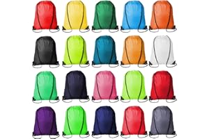 Kuhome 20Pcs Drawstring Backpacks Bulk String Bag Cinch Sack Pack Storage Knapsack Polyester Gift Bags Sports Drawstring Bags for Trip Gym Party Bags(20 Colors)