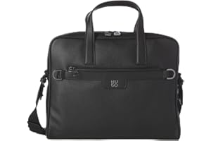 HUGO mens Stacked Logo Leather Briefcase