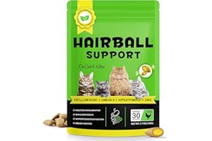 Ruduwu Hairball Control Cat Treats - Cat Hairball Remedy & Relief for Cats - Cat Hairball Control with Psyllium Seed Husk and Vitamins, Promotes Skin & Coat, Digestive, Urinary Health