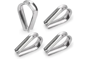 Jamiikury M10 Wire Rope Thimble, 304 Stainless Steel Thimble for 11/32-3/8 Inch Diameter Wire Rope, 4 Pieces