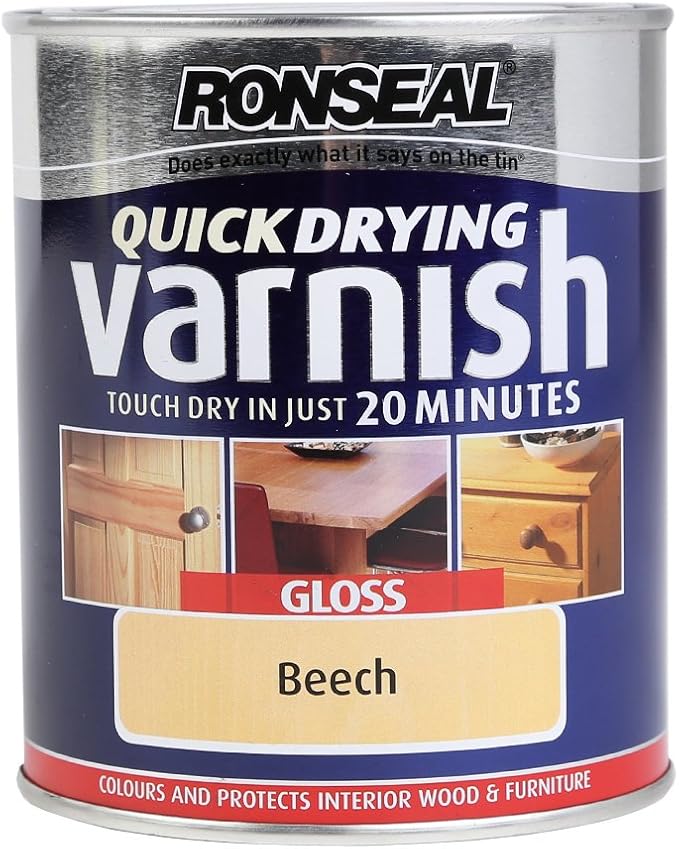 Ronseal Qdvgb750 750mlquick Dry Varnish Coloured Gloss Beech Amazon Co Uk Diy Tools