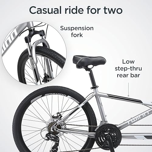 Schwinn Twinn Classic Tandem Adult Beach Cruiser Bike, Double