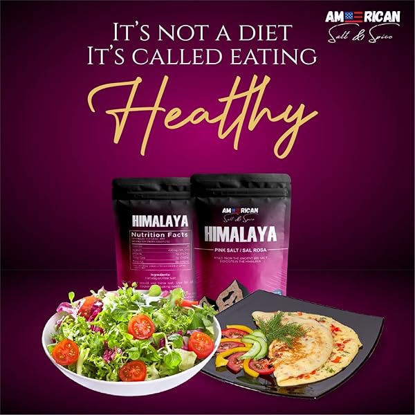 AMERICAN SALT & SPICE HIMALAYA PINK SALT – TABLE SALT 1.76LB – 100% NATURAL HIMALAYAN- CONTAINS 84 MINERALS – FOR COOKING AND ALSO SUITABLE FOR BODY BATH SCRUBS