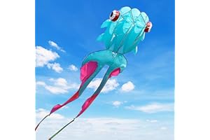 CATCH&HUNT 43ft Large Kites for Adults,3D Goldfish Frameless Soft Umbrella Giant Flying Kites,Easy to Fly with 330Ft Kite String in Beach and Amusement Parks-Ages 12+