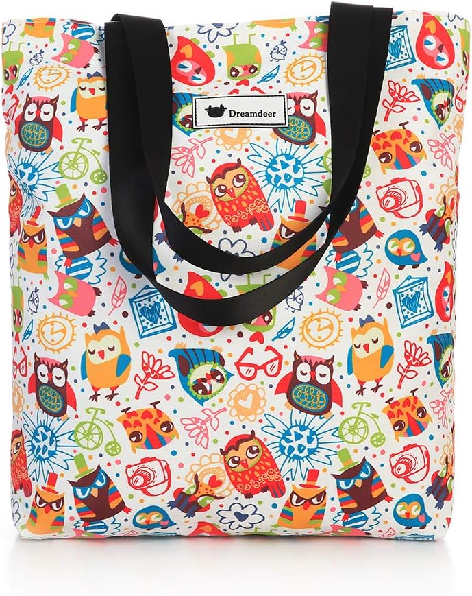 Cotton Canvas Tote Bag with Inner Pocket Adorable Large Tote Bag for Beach,Shipping,Groceries,Books