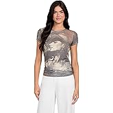 GUESS Womens Short Sleeve Nostaglia R3 Sub Tee