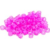 200pcs Dental Color Code Rings, 6mm Silicone Non-Toxic Orthodontic Rings Accessory, Autoclavable Instrument Identification System for Dental Clinics (Pink, L)
