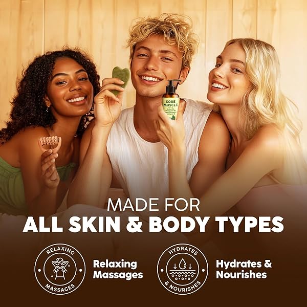 KUKKA SORE MUSCLE MASSAGE OIL FOR MASSAGE THERAPY – 6.76 FL OZ – 100% PURE NATURAL, EUCALYPTUS & ROMAN CHAMOMILE, RELAXING BODY & FACE OIL FOR SORE MUSCLES, SPA & YOGA, LIGHT WEIGHT