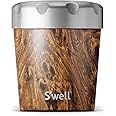S'well Stainless Steel Ice Cream Chiller, 16oz, Teakwood, Triple Layered Vacuum Insulated Container Keeps Ice Cream Frozen For Up To Four Hours, BPA Free