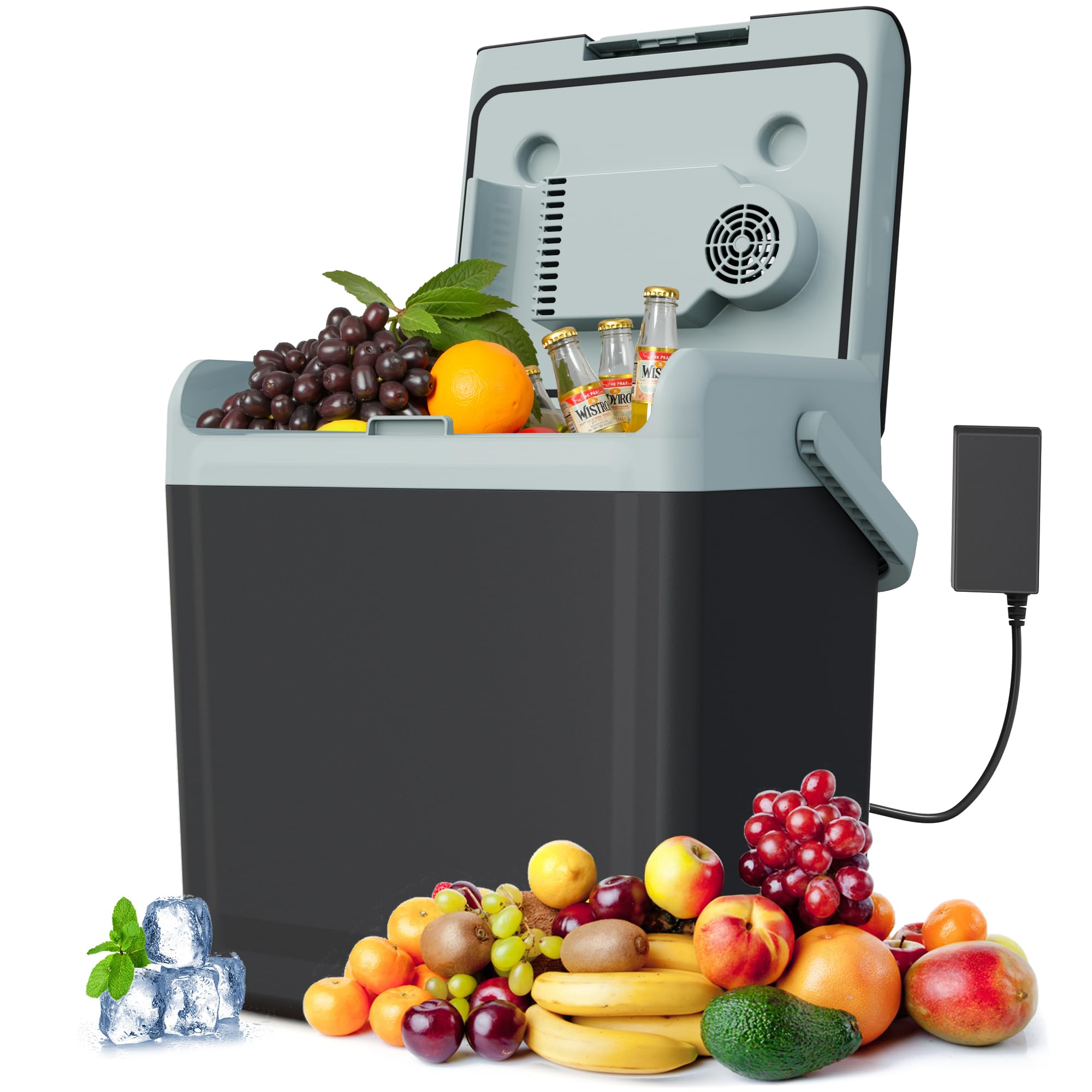 Photo 1 of SUNVIVIPRO 25QT Portable Electric Cooler & Warmer with Handle – Dual Heating & Cooling Mini Thermoelectric Car Fridge for Vehicles, Truck, Travel, Camping, Picnics and Home, Black