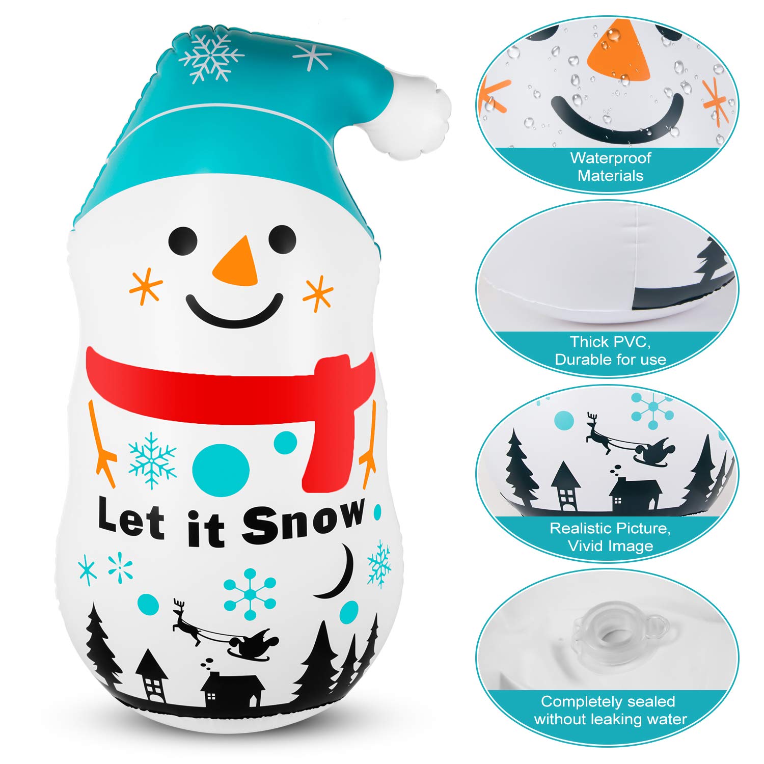Aywewii Christmas Inflatable Snowman Tumbler, Inflatables Christmas Decorations, 3.8 FT Inflatable Snowman for Christmas and New Year Home Indoor Outdoor Holiday Yard Decorations