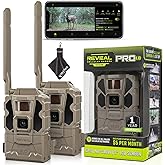 TACTACAM Reveal Pro 3.0 Cellular Trail Camera - Multi-Cellular Network, GPS, 2" LCD, No-Glow IR, Wi-Fi Enabled, HD Photos &amp; 1080p Videos, Fast Trigger with Cleaning Cloth (2PK)