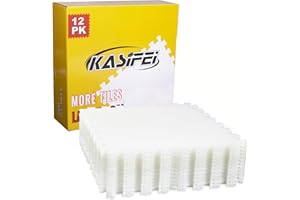 kasifei Hockey Synthetic Ice Tiles (12 Pack, 23.5 SQFT) - Dryland Flooring Tiles - Build Your Own Year-Round Hockey Training Surface - Easy to Assemble