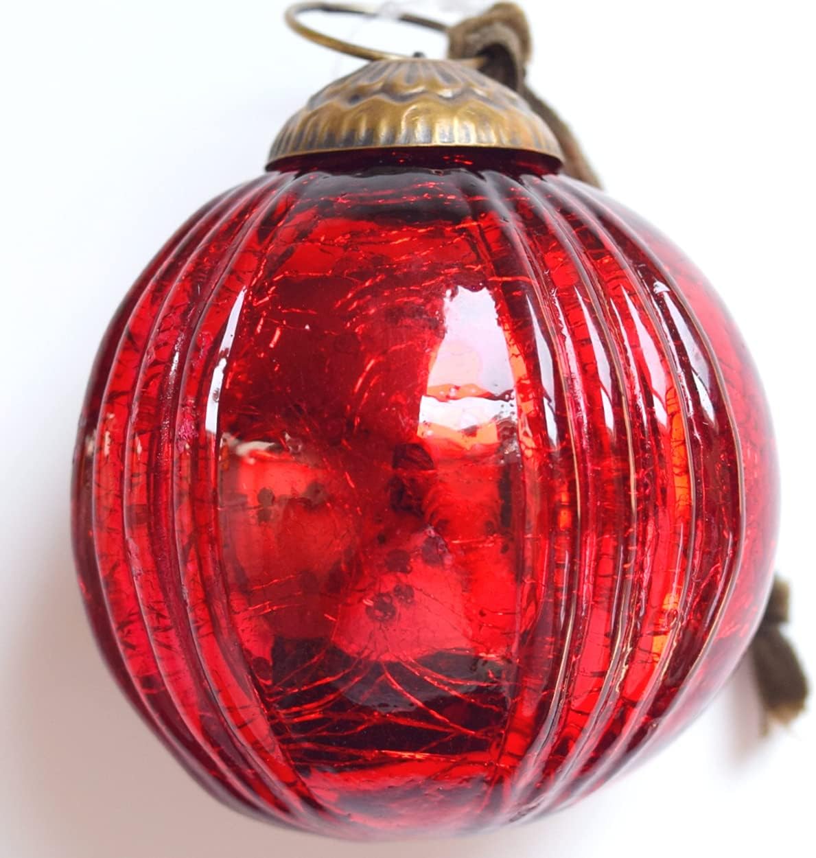 Ornaments - Set of 4 Red Mercury Glass Ornaments (3.15