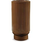 Signature Design by Ashley Avalyah Casual Indoor/Outdoor 15" Glazed Ceramic Tabletop Vase with Wide Mouth, Dark Brown