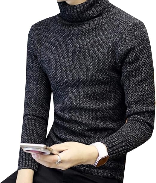 Amazon Nicellyer メンズソリッドカラービジネスタートルネックニットジャンパープルオーバーセーター コート ジャケット 通販