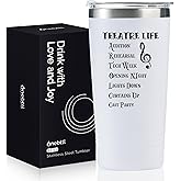 Onebttl Theater Gifts, Broadway Gifts for Musicians, Actors and Music Teacher on World Theatre Day, Birthday and Chistmas, 20 oz Insulated Stainless Steel Tumbler -THEATRE LIFE