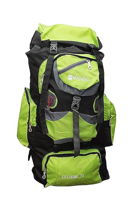 House of Quirk 65 Liters Bori Basta Rucksack Travelling Bagpack,Hiking Bag - (Green/Black)