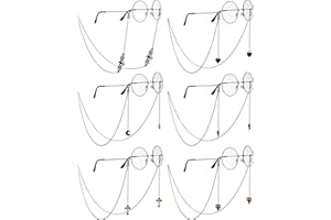 Flutesan 6 Pieces Glasses Chain Goth for Women Men Bulk Eyeglass Sunglasses Holder Chains Gothic Glasses Strap Anti Lost Eyeglass Leash
