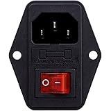 Inlet Module Plug Fuse Switch Male Power Socket 10A 250V 3 Pin IEC320 C14