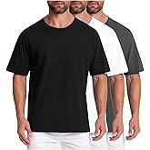 Mettclasi Men's 100% Cotton Short-Sleeve T-Shirts, 1 or 3 Pack, Classic Casual Crewneck Solid Tee Shirt for Men