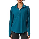 PINSPARK Long Sleeve Workout Tops for Women UPF 50+ Sun Protection Shirts Half Zip Quick Dry Athletic Running Hiking Golf