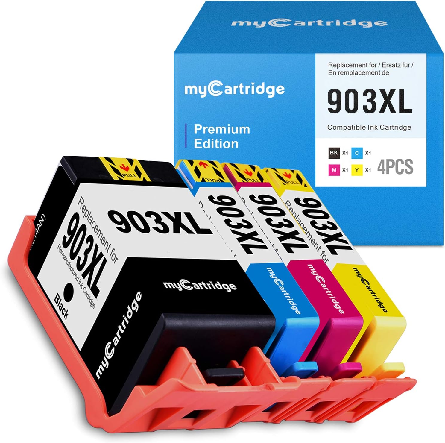 MyCartridge Compatible HP 903 XL 903XL (Nuevo Chip) Cartuchos de Tinta para Impresora HP OfficeJet 6950 Pro 6970 6960 Multipack (Negro/Cian/Magenta/Amarillo): Amazon.es: Electrónica