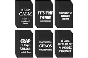 Yeaqee 24 Pad Christmas Employee Gifts Funny Notepads with Sarcastic Sayings Fun Notebooks for Coworker Fun Novelty Humor Note Pad for Office Adult Teacher Desk 4.92 x 3.15 Inch(Black,Interesting)