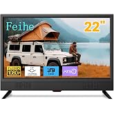 22 Inch TV,1080p LED Widescreen HDTV with Digital ATSC Tuners, Flat Screen TV with HDMI/VGA/RCA/USB for Kitchen, RV, Bedroom, Caravan(NO Smart TV)-New Model