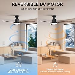 Obabala 60 Inch Ceiling Fan LED Light, Ultra-Quiet