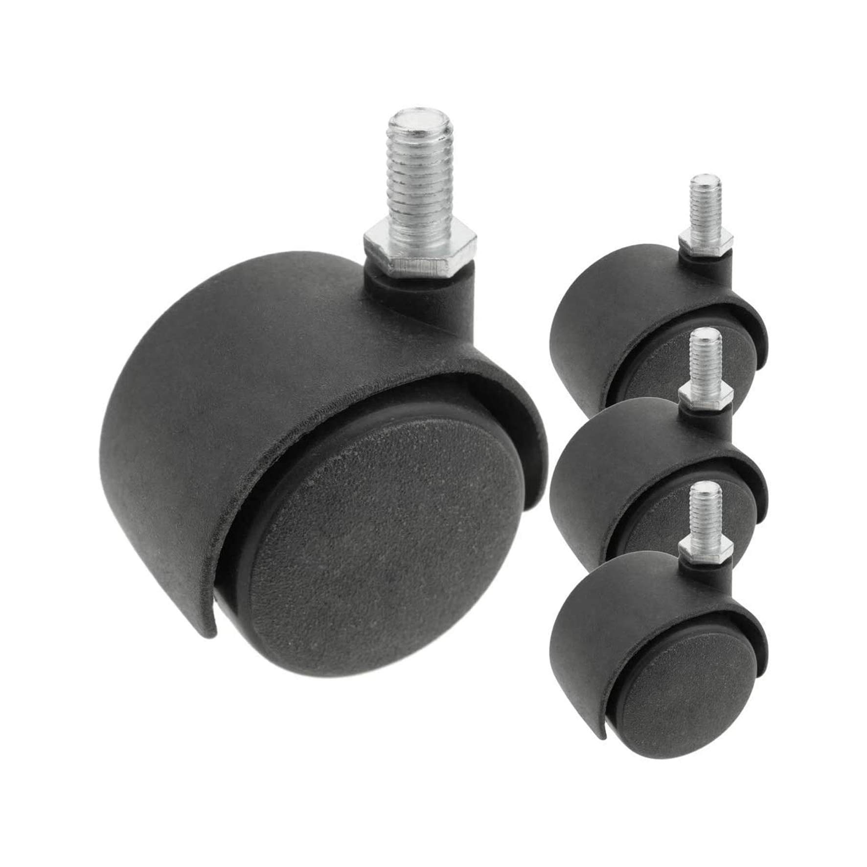 Kippen 1615K1 Set of 4 Twin Wheels 40 mm with Threaded Pin M8