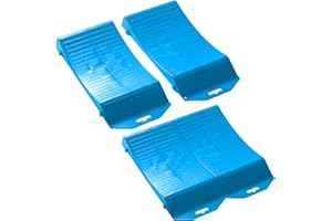HANTINSTOM Tire Saver Ramps - Heavy-Duty Vehicle Storage Ramp Set of 4 Pack Anti-Slip Design RV Camper Trailer for Powerful Load Bearing Capacity Tire Wheel Ramps with Large Size (Tire Save Plus Blue)