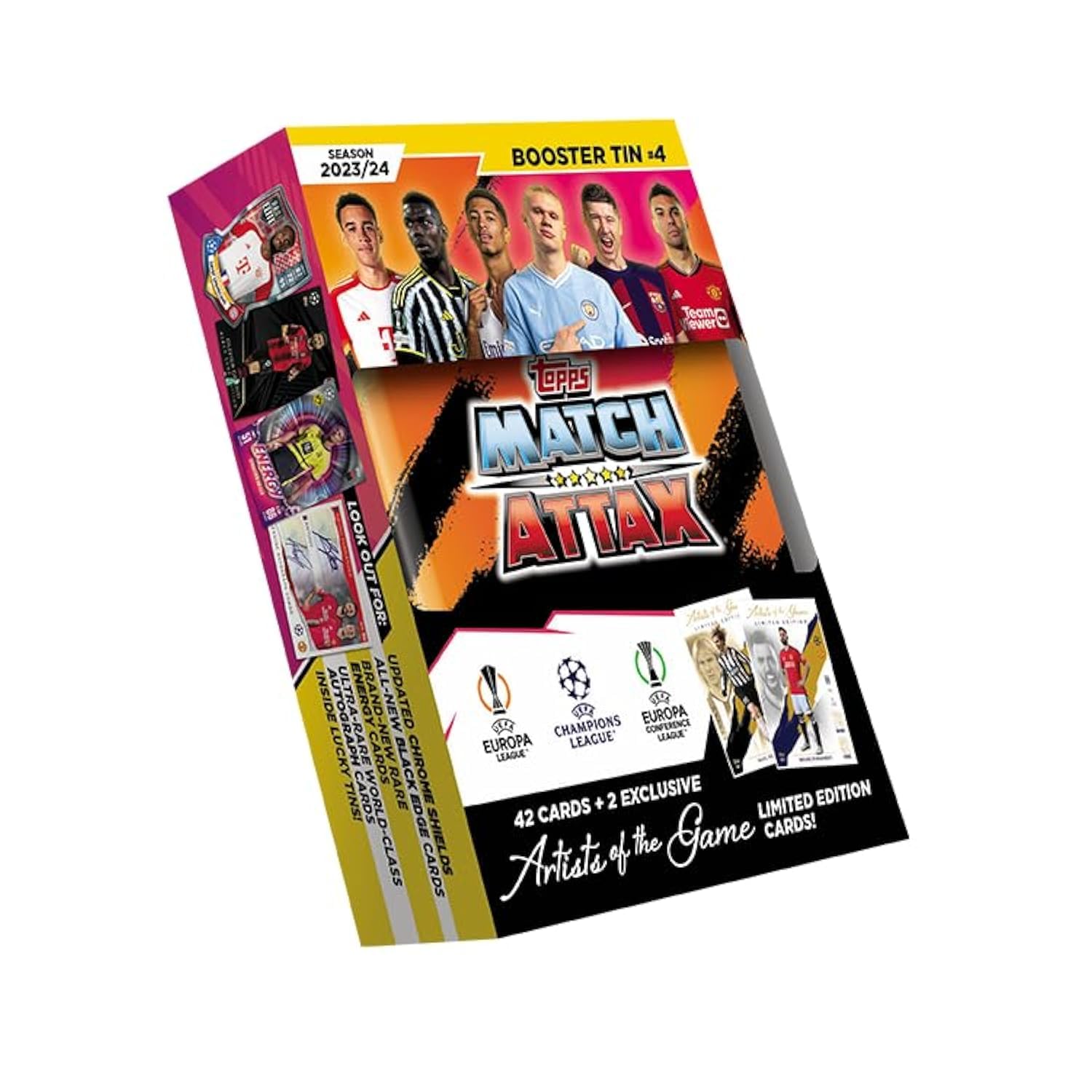 Topps Match Attax 23/24 - Booster Tin 4 - contains 42 Match Attax cards plus 2 exclusive Artists of the Game LE cards