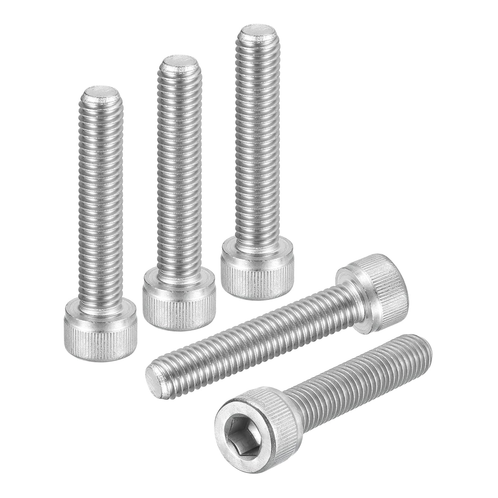 DTGN M8-1.25x40 Socket Head Cap Screws Bolts - 10Pack - Good for Road Bicycle, Mountain Bike, Auto, Motorcycle - 304 Stainless Steel Hex Head Metric Screws - Silver