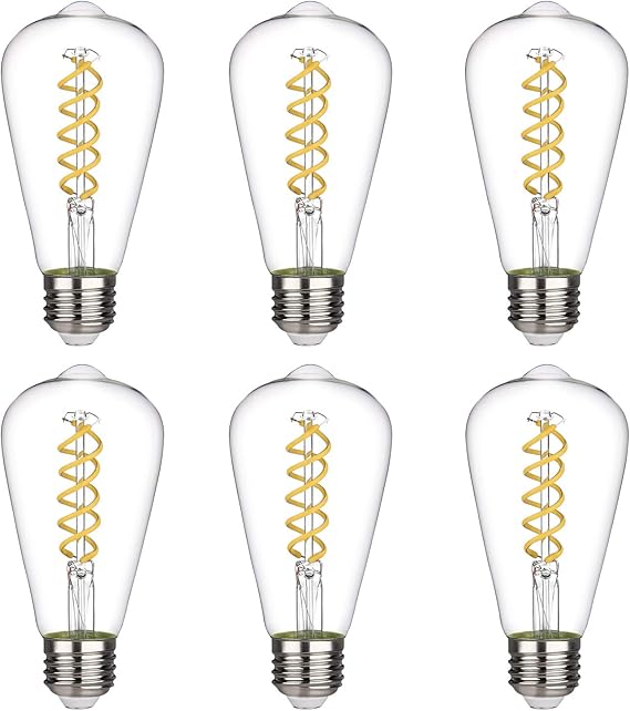 ST58 BORT Vintage LED Edison Bulbs, 6W, Daylight White 5000K, Antique