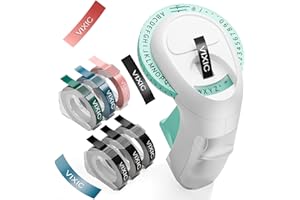 Vixic Embossing Label Maker, Retro Label Maker Machine, Embossed Label Maker Vintage Kids Label Maker Printer Portable, Old School Labeling Machine for Home Kitchen Office Organization,DIY