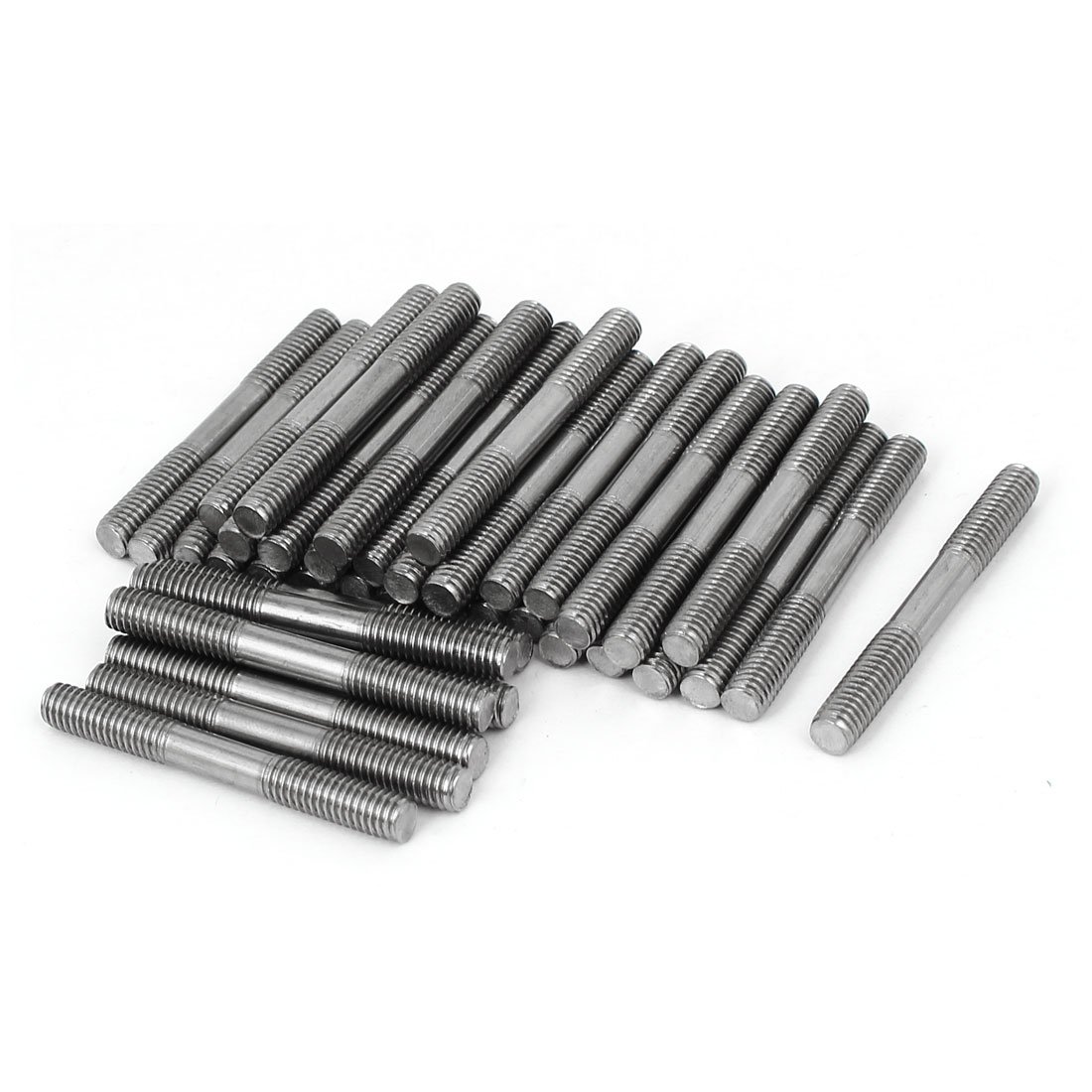 Sourcingmap M6x50mm 304 Stainless Steel Double End Threaded Stud Screw Bolt 50pcs