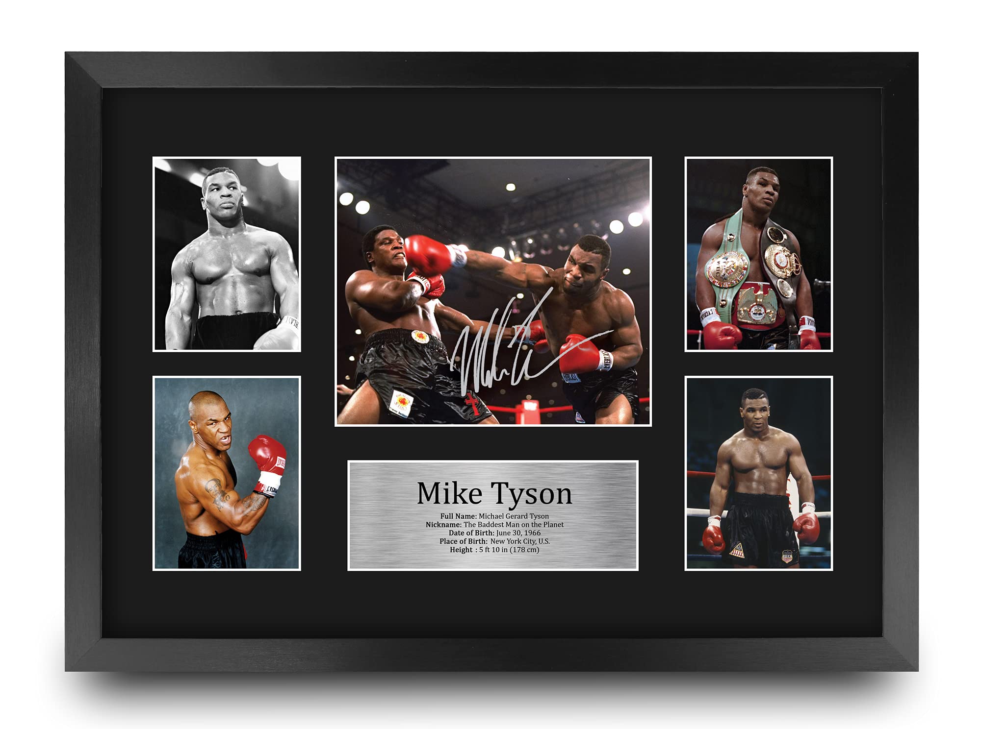 Photo 1 of **HAS DAMAGES** HWC Trading Mike Tyson 16 x 12 inch (A3) Printed Gifts Signed Autograph Picture for Boxing Memorabilia Fans - 16" x 12" Framed