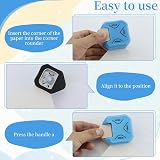 LAMXD 3 in 1 Corner Rounder Punch with Hole Punch and Binder Rings Blue view 6
