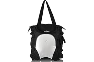 Obersee Innsbruck Diaper Bag Tote with Detachable Cooler, Black/White, 1-Pack