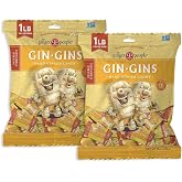 GIN GINS Double Strength Hard Ginger Candy Made w/Fresh Ginger 1lb 2Pk