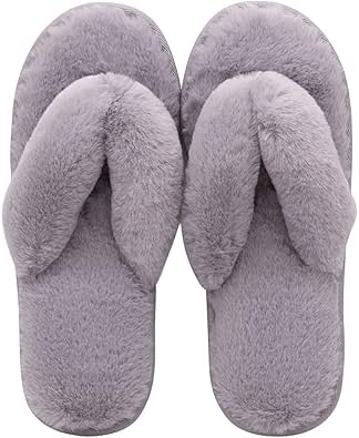 fuzzy flip flop house slippers