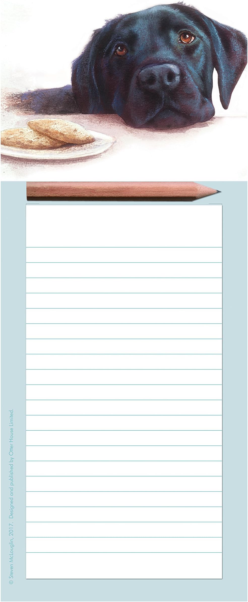 Adorable Black Labrador Themed Magnetic Memo Notepad incl Pencil Perfect Gift