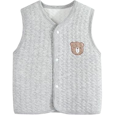 LOIJMK Enfant Tout-petit Bébé Fille Patchwork Sans Manches Manteaux D'hiver Veste Gilet Vêtements D'extérieur Bébé Garçon 56, Vert, 2-3 Ans