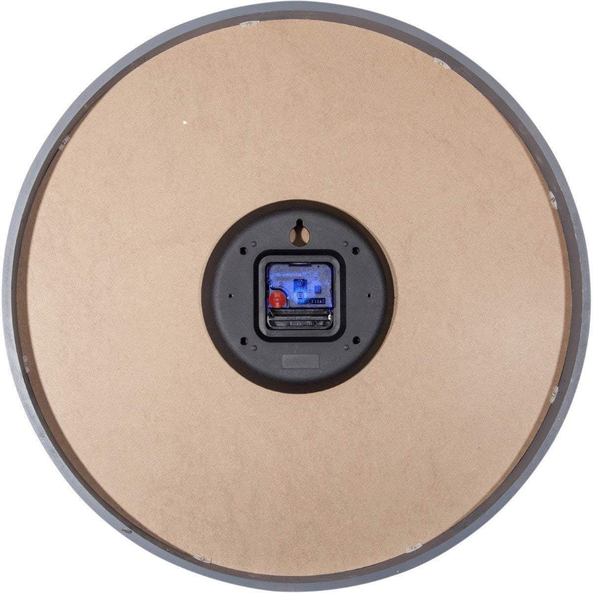 NexTime - Wall clock - diameter 50 cm - Wood/Mirror - Grey- 'Bella Mirror', 50 x 50 x 6.5 cm - Image 5