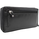 Paul Walter Premium Leather Women's Checkbook Cover with RFID Blocking, Black